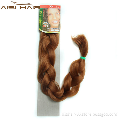 Aisi Hair 82 inch 165g Long Heat Resistant Synthetic Fiber Jumbo Braid Hair Extension Cheap Hairpieces